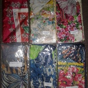 Set of 6 NWT Johnny Was Silk Scarves